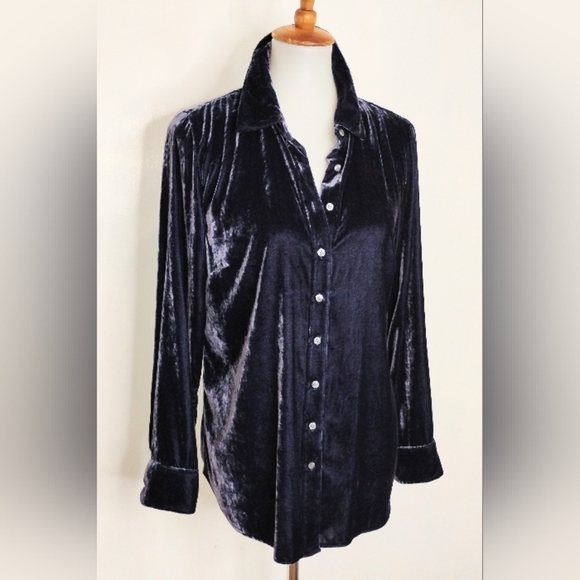 PLUM VELVET BLOUSE - Picture 6 of 9